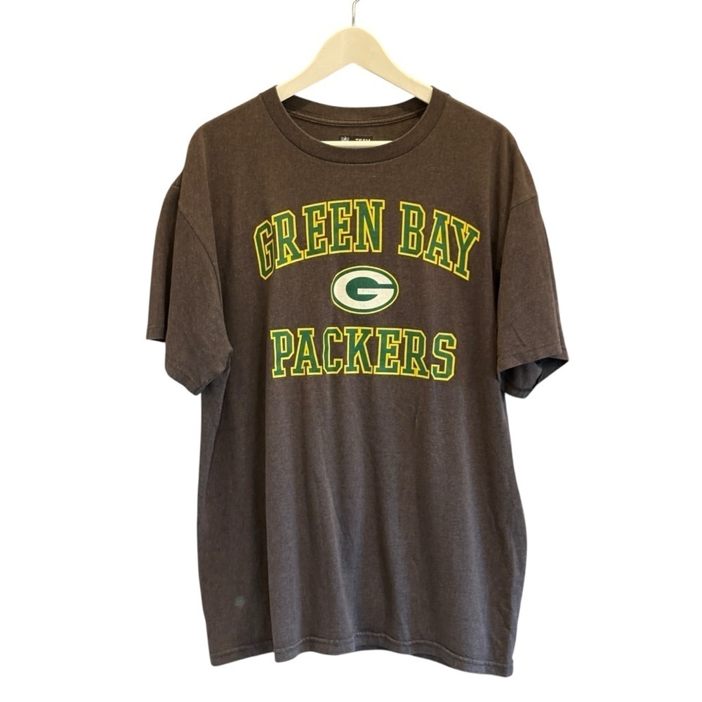 Team Apparel NFL Mens Size XL Gray Green Bay Packers Tee Shirt